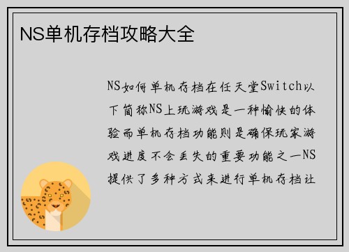 NS单机存档攻略大全